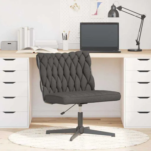 Silla de Oficina Giratoria Tela Gris Oscuro