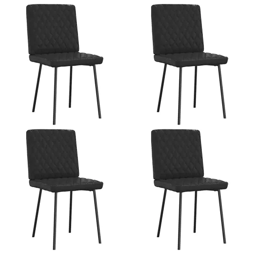 Sillas de Comedor 4 Unidades Cuero Sintético Negro