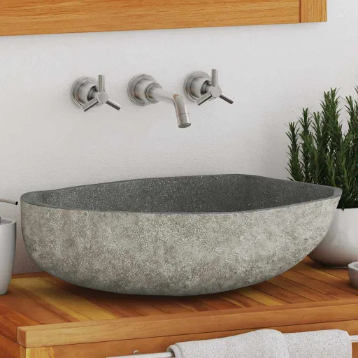 Lavabo Ovalado Piedra de Río (45-53)x(34-41) cm