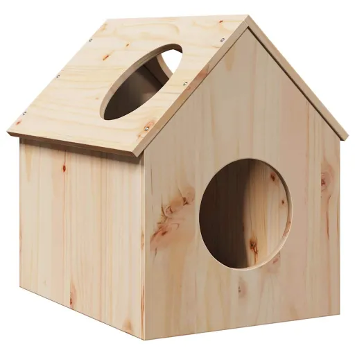 Casa Para Gatos Madera Maciza Pino 41x50x50 cm