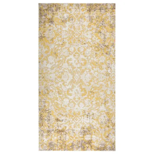 Alfombra de Exterior Tejido Plano Amarilla 80x150 cm