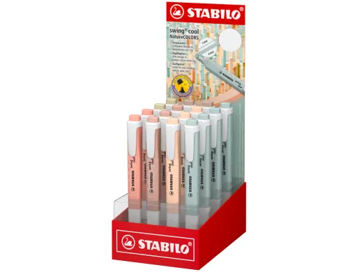 Rotulador Stabilo Fluorescente Fino Swing Cool Nature Colors Expositor de 16 Unidades Colores Surtidos