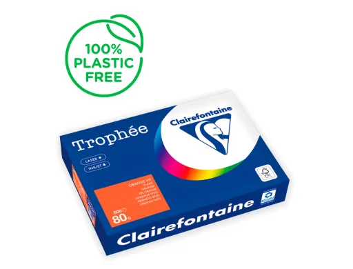 Papel Color Trophee Din a4 80 gr Naranja Intenso Paquete de 500 Hojas