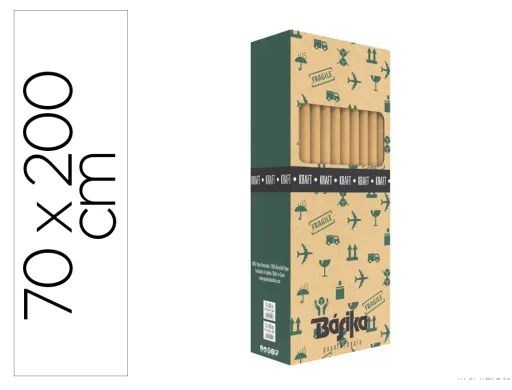 Papel de Regalo Basika Kraft Liso Rollo Ancho 70 cm Longitud 2 m Gramaje 50 g