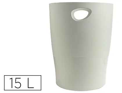 Papelera Plastico Exacompta Ecoblack Gris 15 Litros