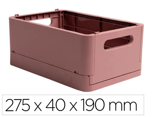 Caja Multiusos Exacompta Smart Case Din a5+ Plastico Reciclado Plegable Color Rosa Viejo 275x40x190 mm