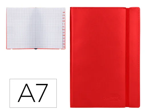 Libreta Indice Liderpapel Similpiel a7 120 Hojas 70g/m2 Color Rojo