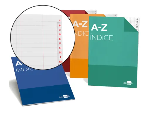 Indice Liderpapel Tapa Cartoncillo Cuarto 24 Hojas 70g/m2 Colores Surtidos