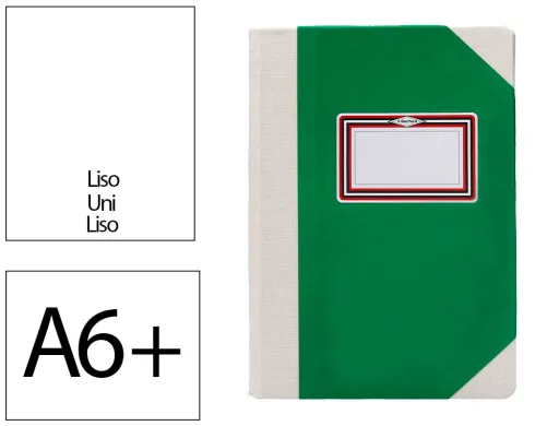 Libro Cartone Cosido Fernandes Flecha Din a6+ Liso 50 Hojas 100 gr Verde