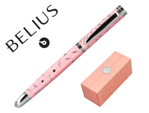 Roller Belius Bella Aluminio Color Rosa Diseño Plateado Relieve Tinta Color Negro Caja de Diseño