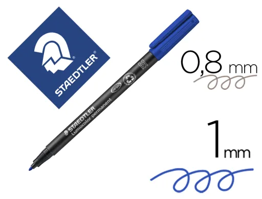Rotulador Staedtler Lumocolor Retroproyeccion Punta de Fibrapermanente 317-3 Azul Punta Media Redonda 0.8-1 mm