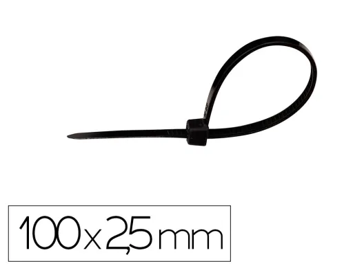 Brida q-Connect Color Negro 100x2,5 mm Bolsa de 100 Unidades