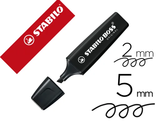 Rotulador Stabilo Boss Pastel Fluorescente Nature Colors Negro