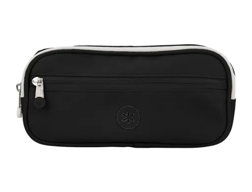 Estuche Portatodo Antartik Fusion Flex 3 Cremalleras Negro Compañero Mochila 100x60x220 mm