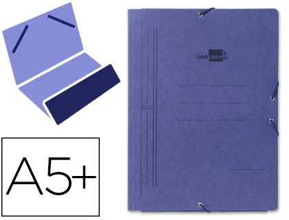 Carpeta Liderpapel Gomas Cuarto Bolsa Carton Pintado Azul