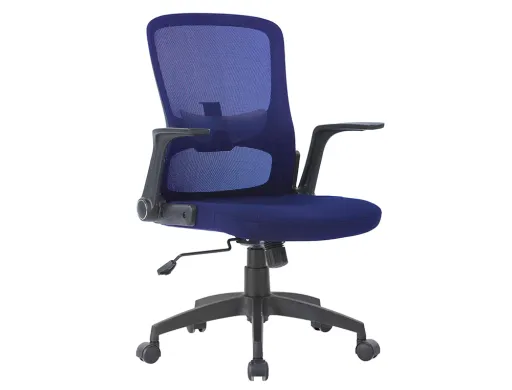 Silla Giratoria q-Connect Base Metal Regulable en Altura 910+75mm Alto 610mm Ancho 550mm Profundidad Azul