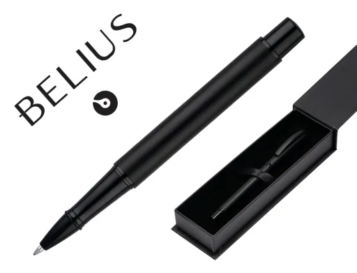 Roller Belius Turbo Aluminio Color Negro Tinta Azul Caja de Diseño