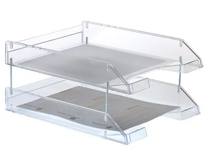 Bandeja Sobremesa Archivo 2000 Plastico Transparente Cristal Sin Varillas 340x260x60 mm