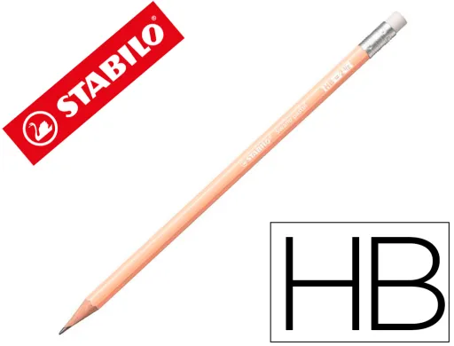 Lapices de Grafito Con Goma Stabilo Swano Mina 2,2 mm Dureza hb Melocoton Pastel