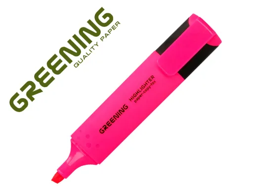 Rotulador Greening Fluorescente Punta Biselada Rosa