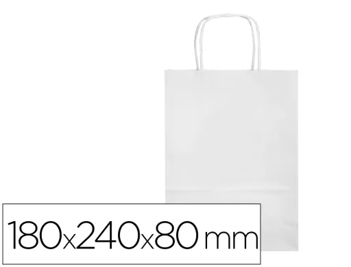 Bolsa Papel q-Connect Celulosa Blanco xs Con Asa Retorcida 180x240x80 mm