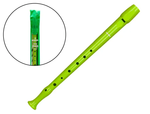 Flauta Hohner 9508 Color Verde Funda Verde y Transparente