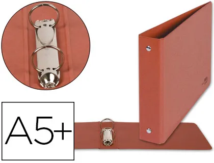 Carpeta de 2 Anillas 25mm Redondas Liderpapel Cuarto Apaisado Carton Cuero