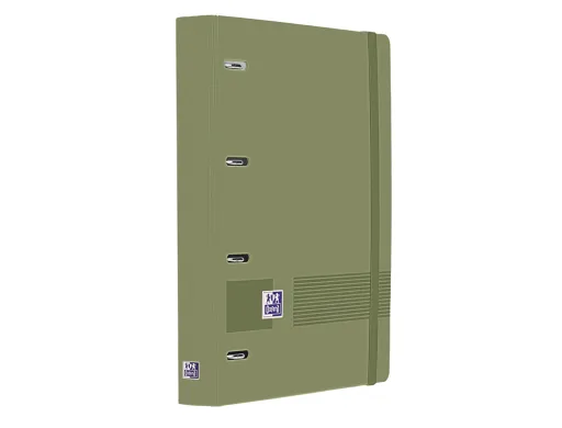 Carpeta 4 Anillas Oxford Europeanbinder Live&go Tapa Polifoam Din a4 + Recambio 120 Hojas Cuadro 5 mm Verde