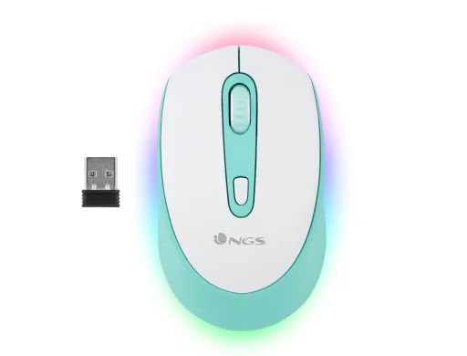 Raton Ngs Smog Optico 1000/1600/2400 Dpi Inalambrico 3 Botones Receptor Usb 2,4 Ghz Luces