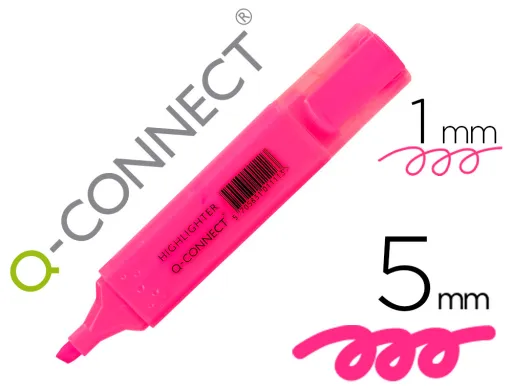 Rotulador q-Connect Fluorescente Rosa Punta Biselada