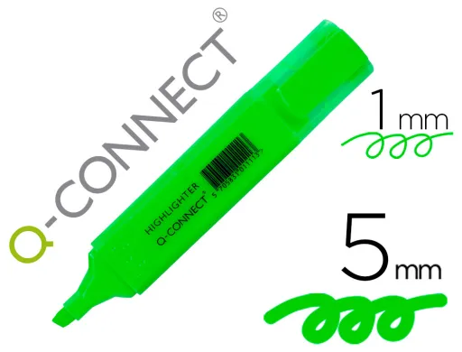 Rotulador q-Connect Fluorescente Verde Punta Biselada