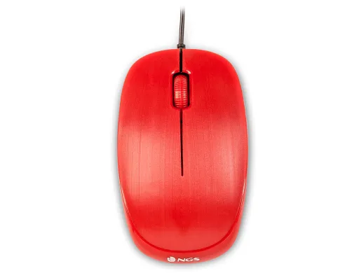 Raton Ngs Wired Flame Optico Con Cable 1000 Dpi Ambidiestros Usb Color Rojo