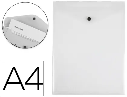 Carpeta Liderpapel Dossier Broche Polipropileno Din a4 Formato Vertical Transparente 50 Hojas