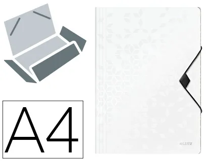 Carpeta Leitz Wow Gomas Solapas Polipropileno Din a4 Color Blanco