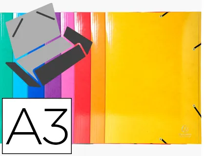 Carpeta Exacompta Iderama Gomas Carton 600 gr Tres Solapas Din a3 Colores Surtidos