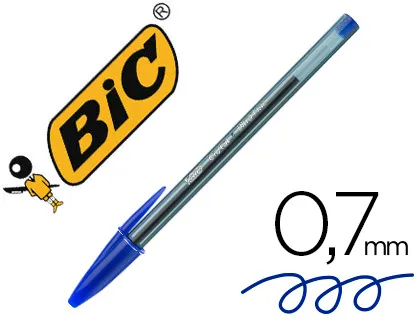 Boligrafo Bic Cristal Ultrafine Punta Forma Aguja 0,7 mm Azul