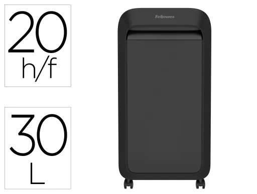 Destructora de Documentos Fellowes Lx221 Capacidad de Corte 20h Seguridad p5 Clips Grapas y Tarjetas 30l Negra