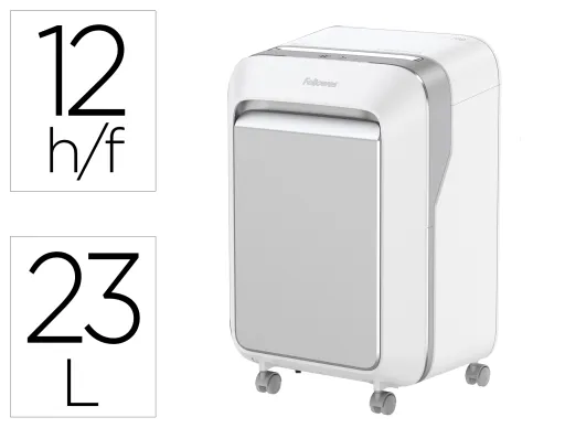 Destructora de Documentos Fellowes Lx211 Capacidad de 15 Hojas Seguridad p5 Blanca Papelera 23 l Grapas
