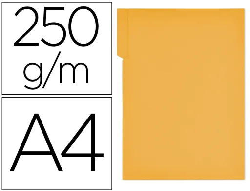 Subcarpeta Cartulina Gio Din a4 Pestaña Derecha 250 g/m2 Amarillo