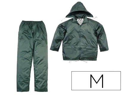 Conjunto de Lluvia Deltaplus 400 Poliester/Pvc Verde Talla m