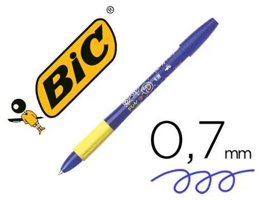 Boligrafo Bic Gelocity Illusion Borrable Azul Punta de 0,7 mm
