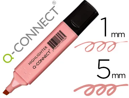 Rotulador q-Connect Fluorescente Pastel Rosa Punta Biselada