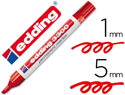 Rotulador Edding Marcador 3300 n.2 Rojo Punta Biselada Recargable