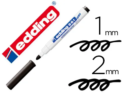 Rotulador Edding Para Pizarra Blanca 661 Color Negro Punta Redonda 1-2 mm