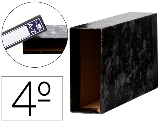 Caja Archivador Liderpapel Classic Blue Cuarto Apaisado Negra