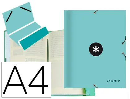 Carpeta Antartik Clasificadora a4 12 Departamentos Goma Carton Forrado Color Menta