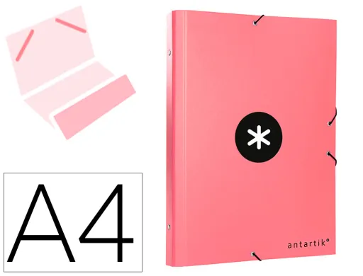 Carpeta Antartik Clasificadora a4 12 Departamentos Gomas Carton Forrado Color Coral