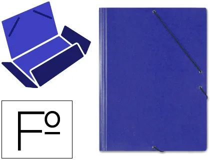 Carpeta Saro Gomas Tres Solapas Carton Folio Color Azul