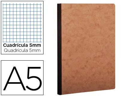 Libreta Age-Bag Tapa Cartulina Lomo Cosido Cuadro 5 mm 96 Hojas Color Havana 148x210 mm
