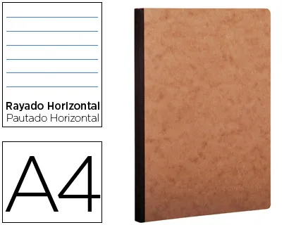 Libreta Age-Bag Tapa Cartulina Lomo Cosido Rayado Horizontal 96 Hojas Color Havana 210x297 mm